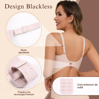 Sutiã Sem Aro Efeito Push-Up Natural Beladama