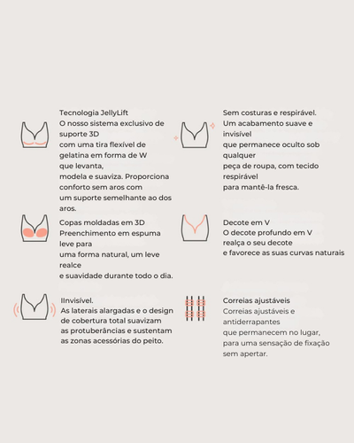 Sutiã Sem Aro Efeito Push-Up Natural Beladama