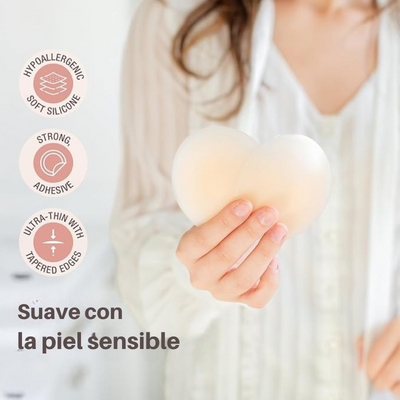 Cubiertas de Pezones Reutilizables - Comodidad y Estilo Resistente al Agua - Regalo Gratis