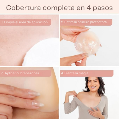 Cubiertas de Pezones Reutilizables - Comodidad y Estilo Resistente al Agua - Regalo Gratis